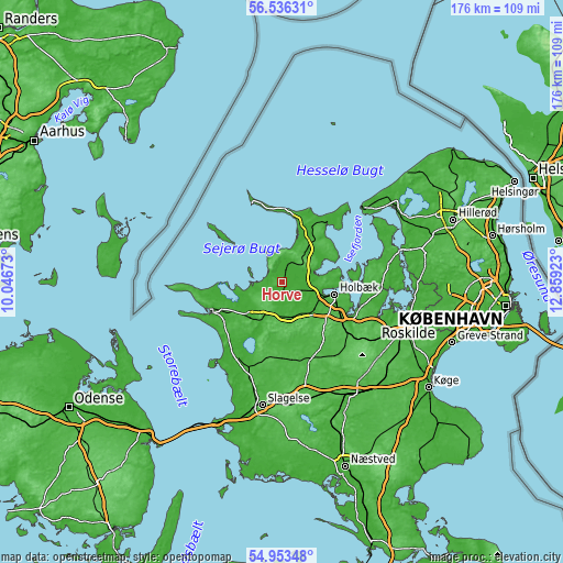 Topographic map of Hørve
