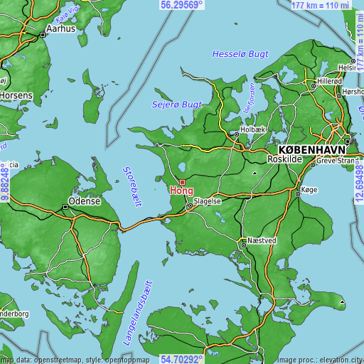 Topographic map of Høng