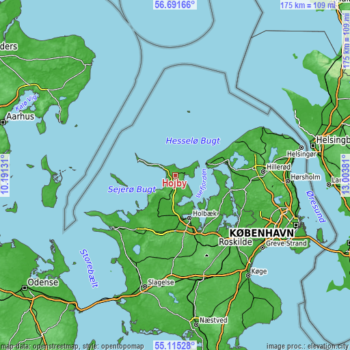 Topographic map of Højby