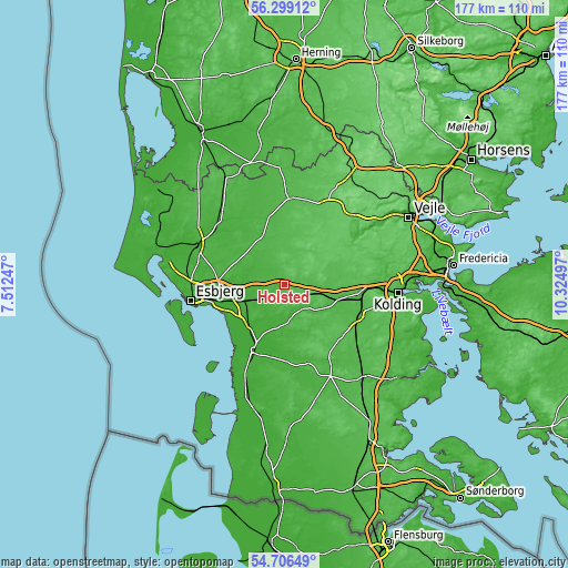 Topographic map of Holsted