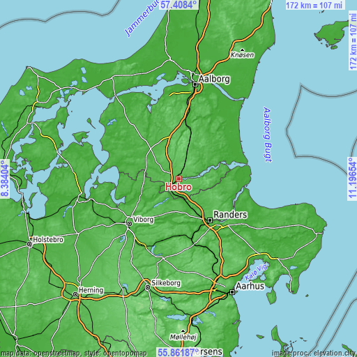 Topographic map of Hobro