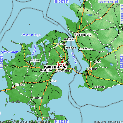 Topographic map of Herlev