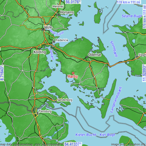 Topographic map of Hårby