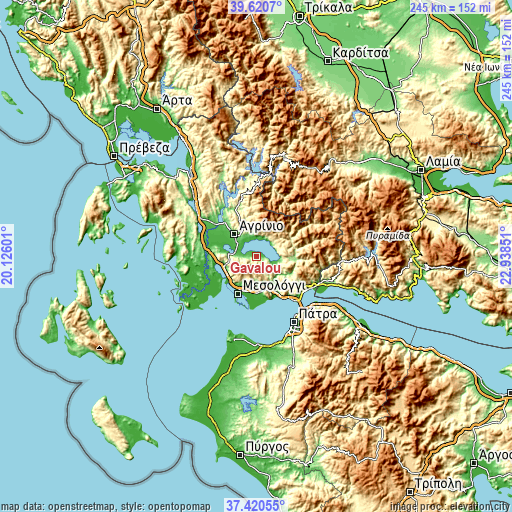 Topographic map of Gavaloú