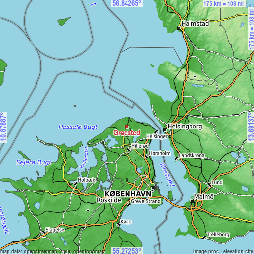 Topographic map of Græsted