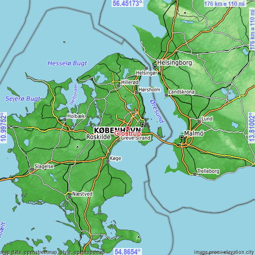 Topographic map of Glostrup