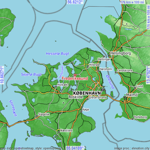 Topographic map of Frederikssund