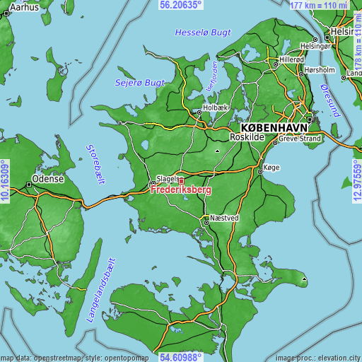 Topographic map of Frederiksberg