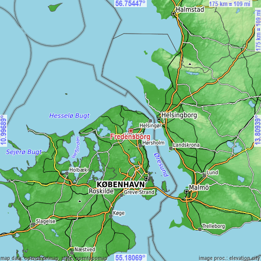 Topographic map of Fredensborg