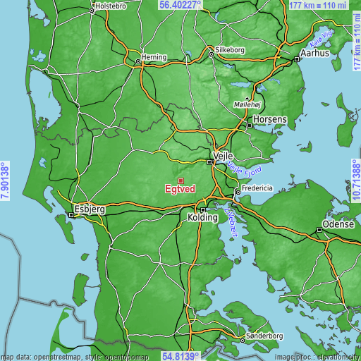 Topographic map of Egtved