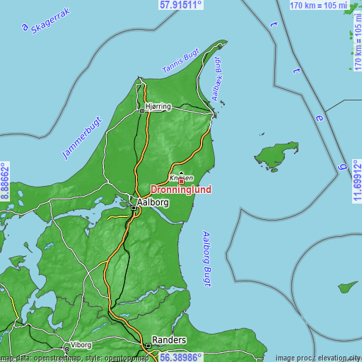 Topographic map of Dronninglund