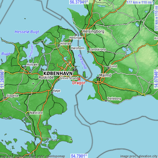 Topographic map of Dragør
