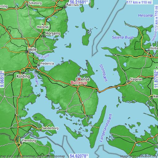 Topographic map of Bullerup