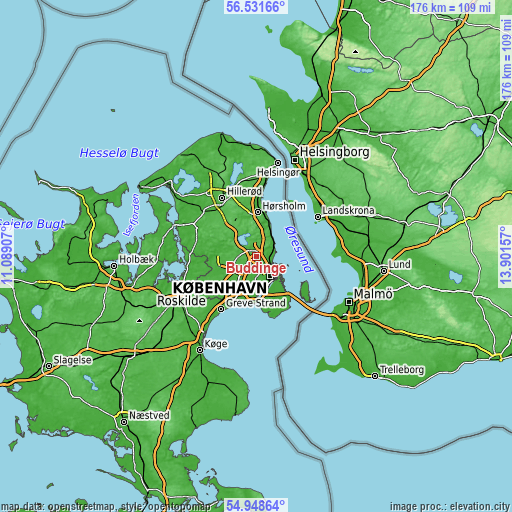 Topographic map of Buddinge