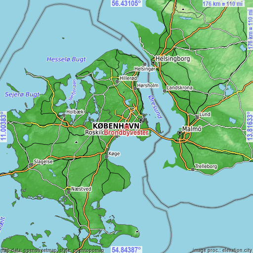 Topographic map of Brøndbyvester