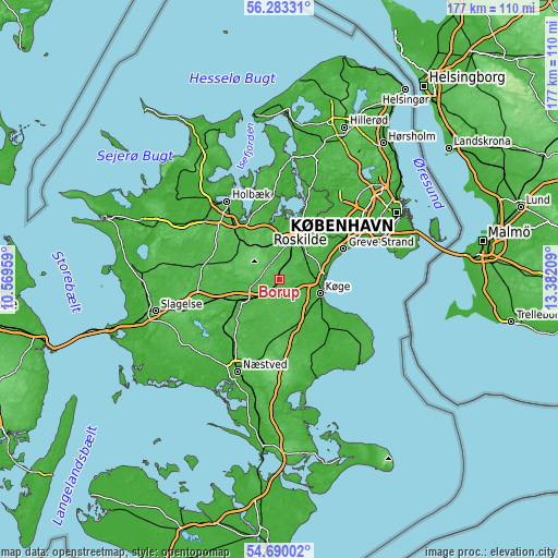 Topographic map of Borup