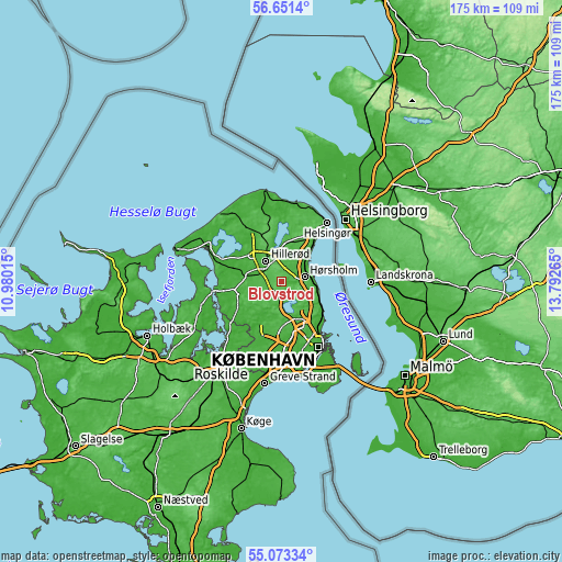 Topographic map of Blovstrød