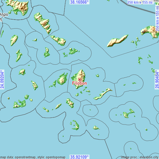 Topographic map of Filótion