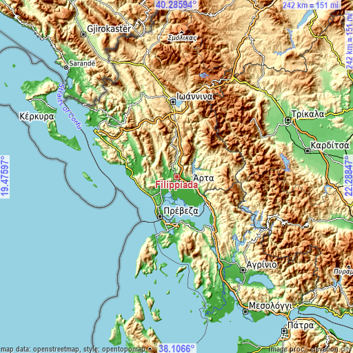 Topographic map of Filippiáda