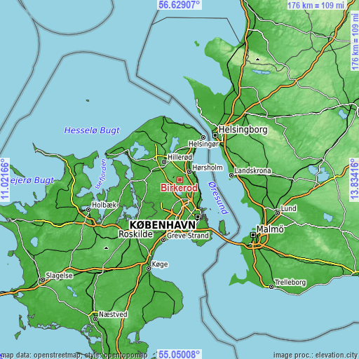 Topographic map of Birkerød
