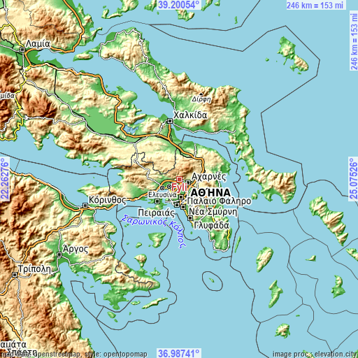 Topographic map of Fylí