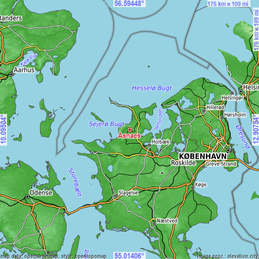 Topographic map of Asnæs