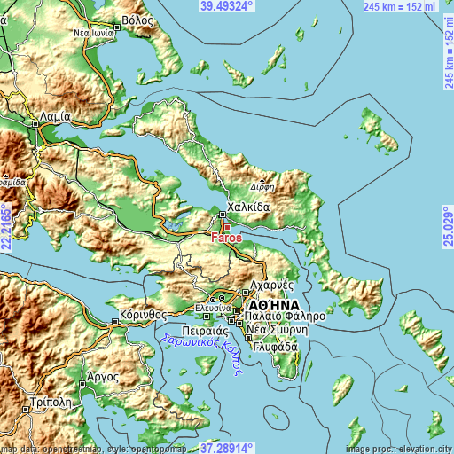 Topographic map of Fáros