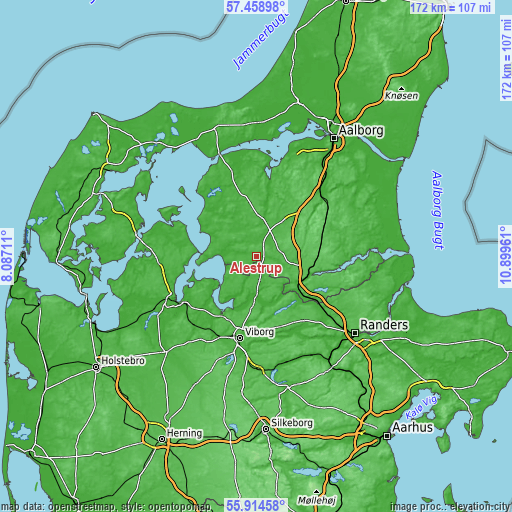 Topographic map of Ålestrup