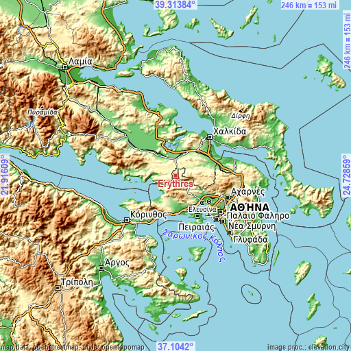 Topographic map of Erythrés