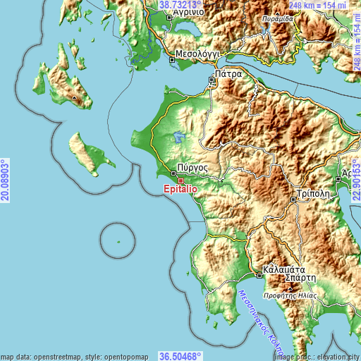 Topographic map of Epitálio