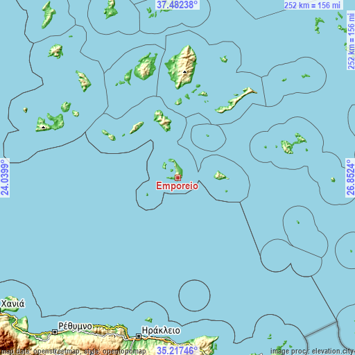 Topographic map of Emporeío