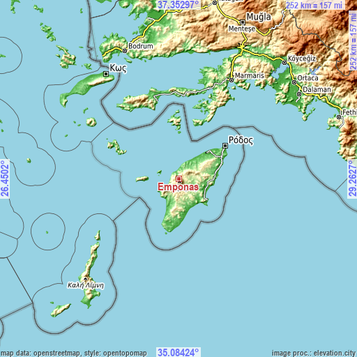 Topographic map of Émponas