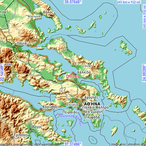 Topographic map of Dhrosiá