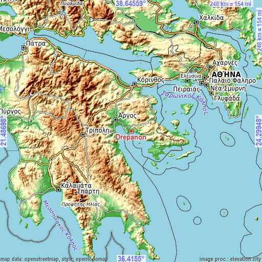 Topographic map of Drépanon