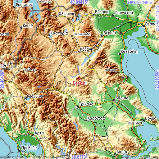 Topographic map of Deskáti