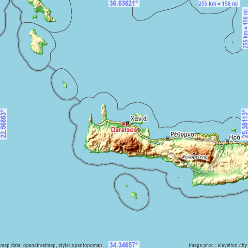 Topographic map of Darátsos