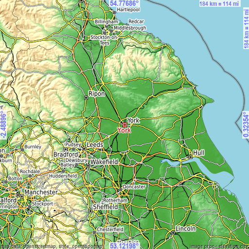 Topographic map of York