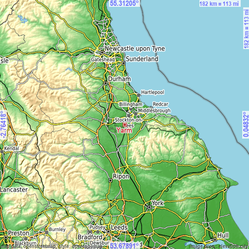 Topographic map of Yarm