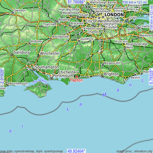 Topographic map of Yapton