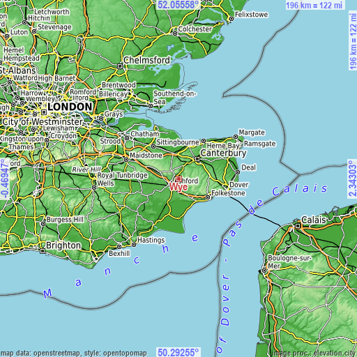Topographic map of Wye