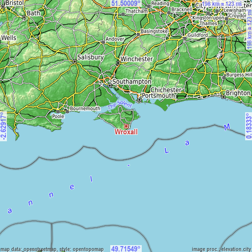 Topographic map of Wroxall