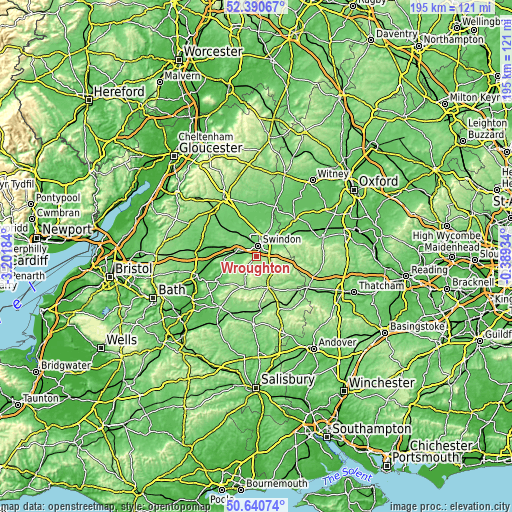 Topographic map of Wroughton