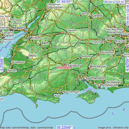 Topographic map of Woodford