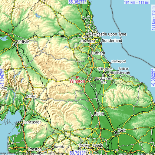 Topographic map of Winston