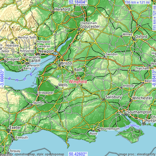 Topographic map of Wingfield