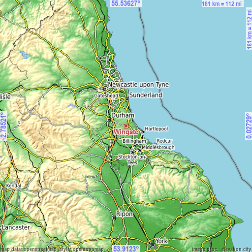Topographic map of Wingate
