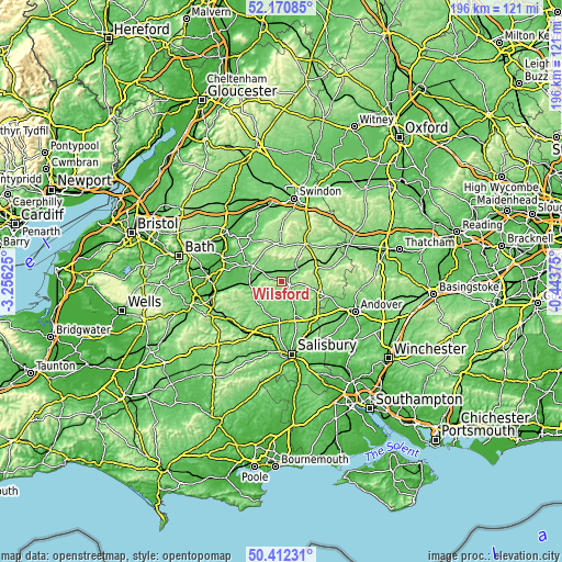 Topographic map of Wilsford