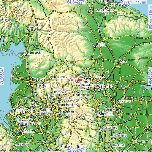 Topographic map of Wilsden