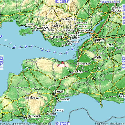 Topographic map of Williton