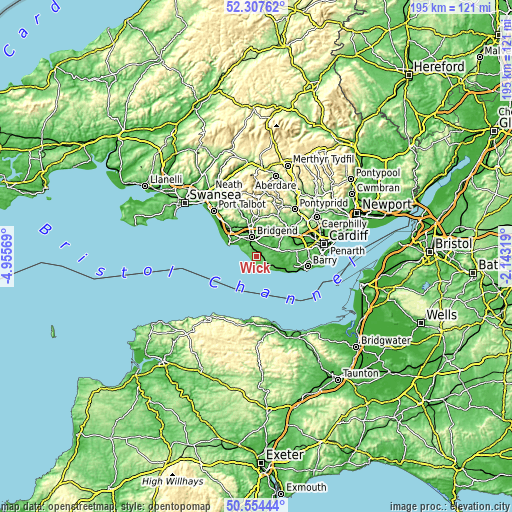 Topographic map of Wick